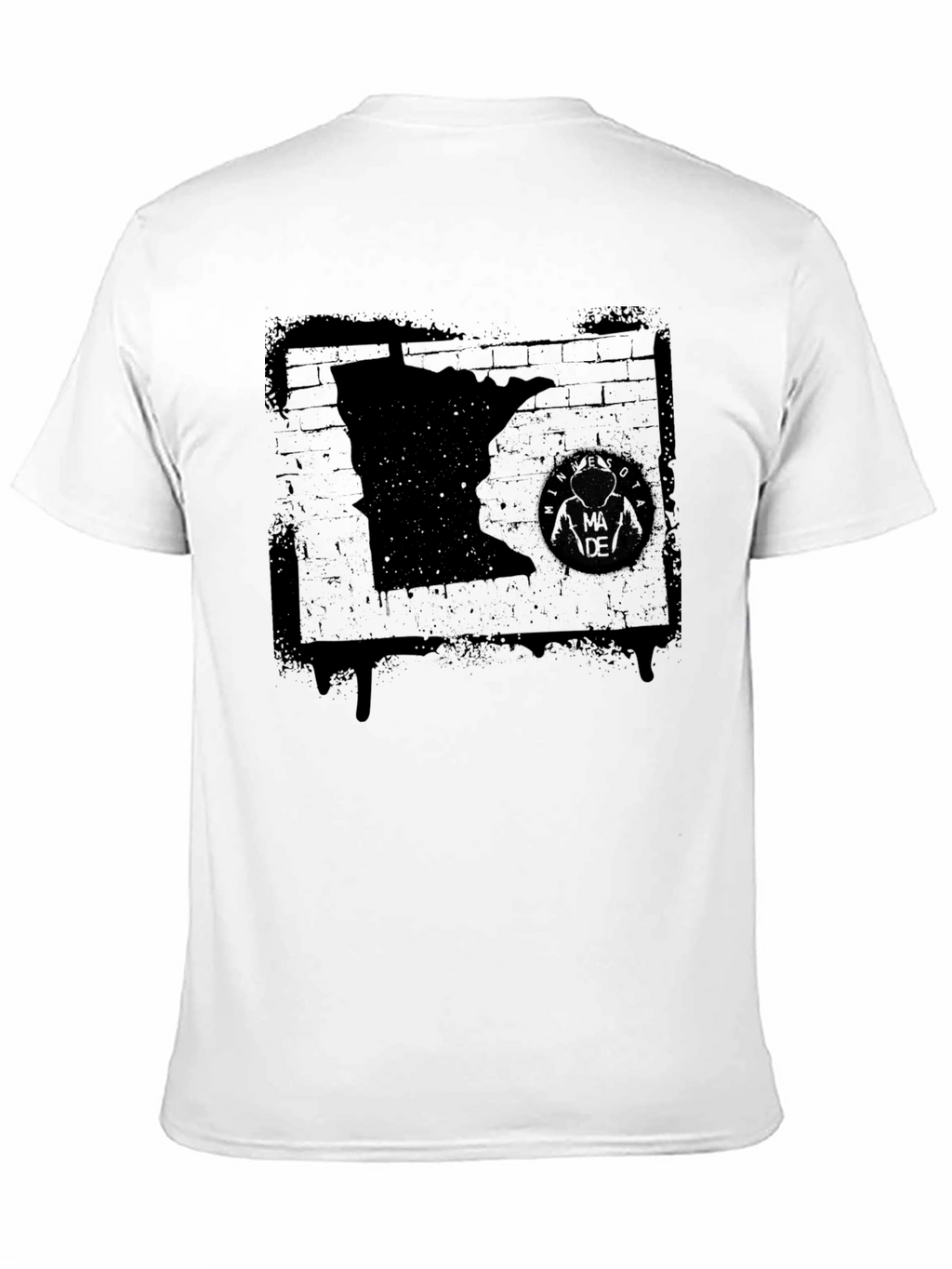 Minnesota State Graphic T-Shirt - Distressed Black