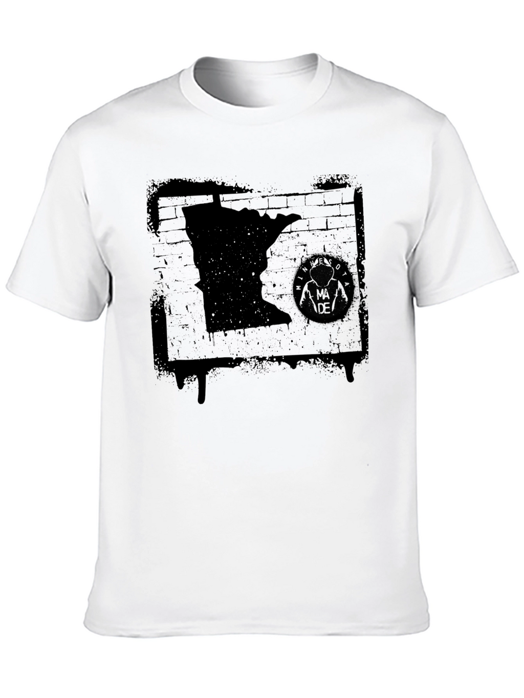 Minnesota State Graphic T-Shirt - Distressed Black