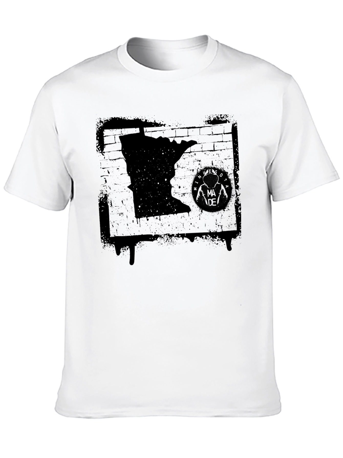 Minnesota State Graphic T-Shirt - Distressed Black