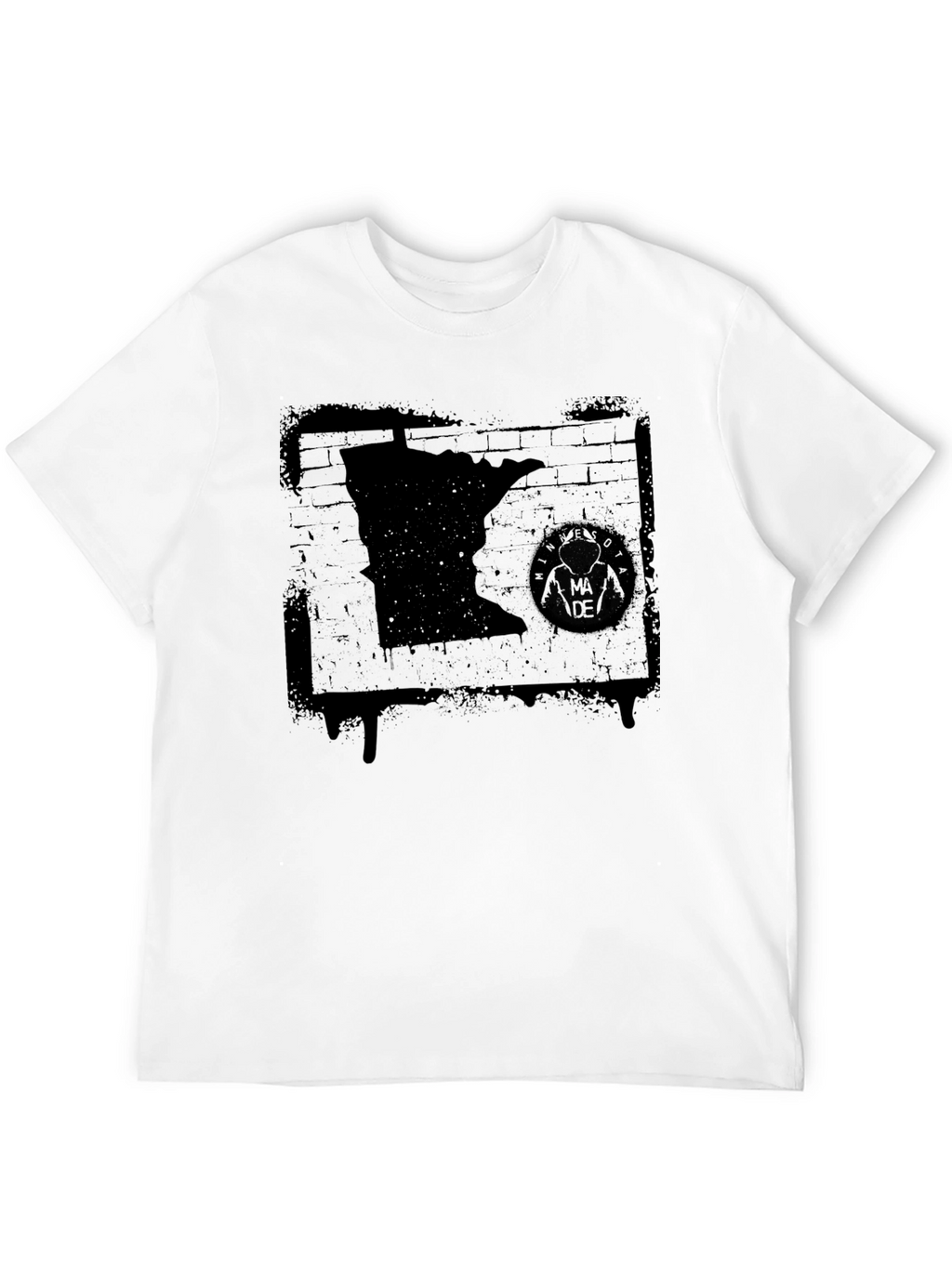Minnesota State Graphic T-Shirt - Distressed Black