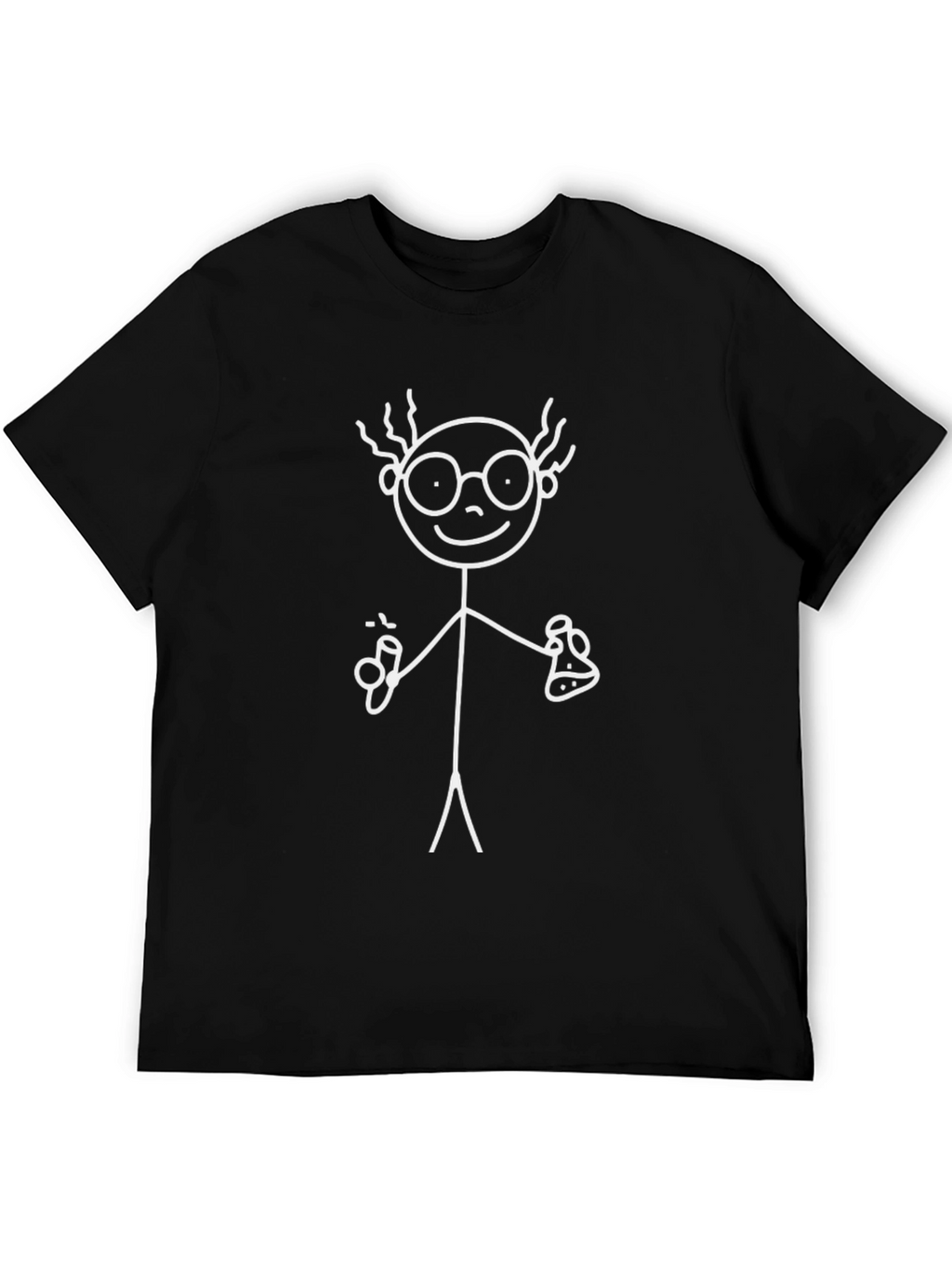 Scientist Stick Figure T-Shirt - Black