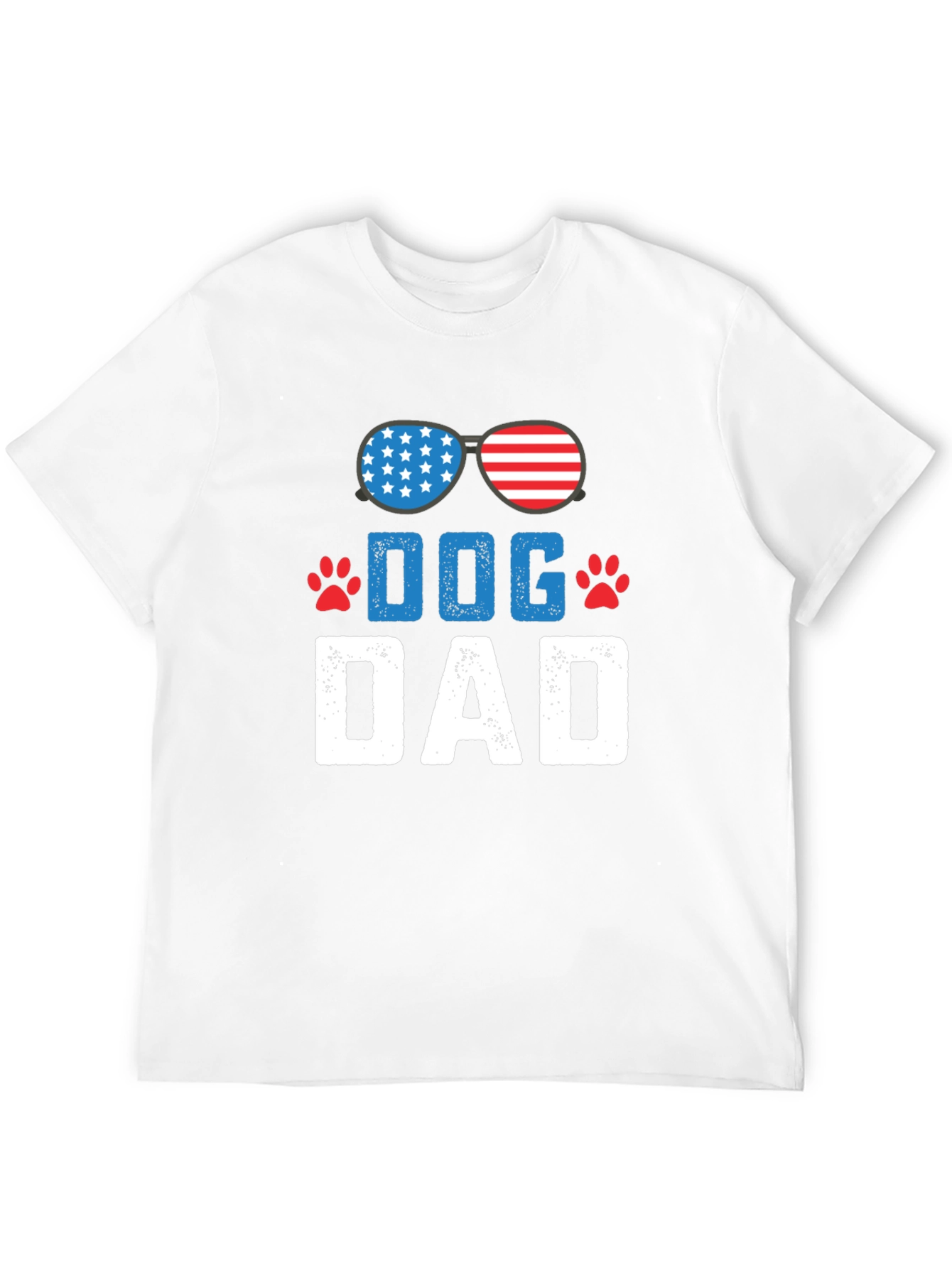 Dog Dad Patriotic T-Shirt - USA Flag Sunglasses