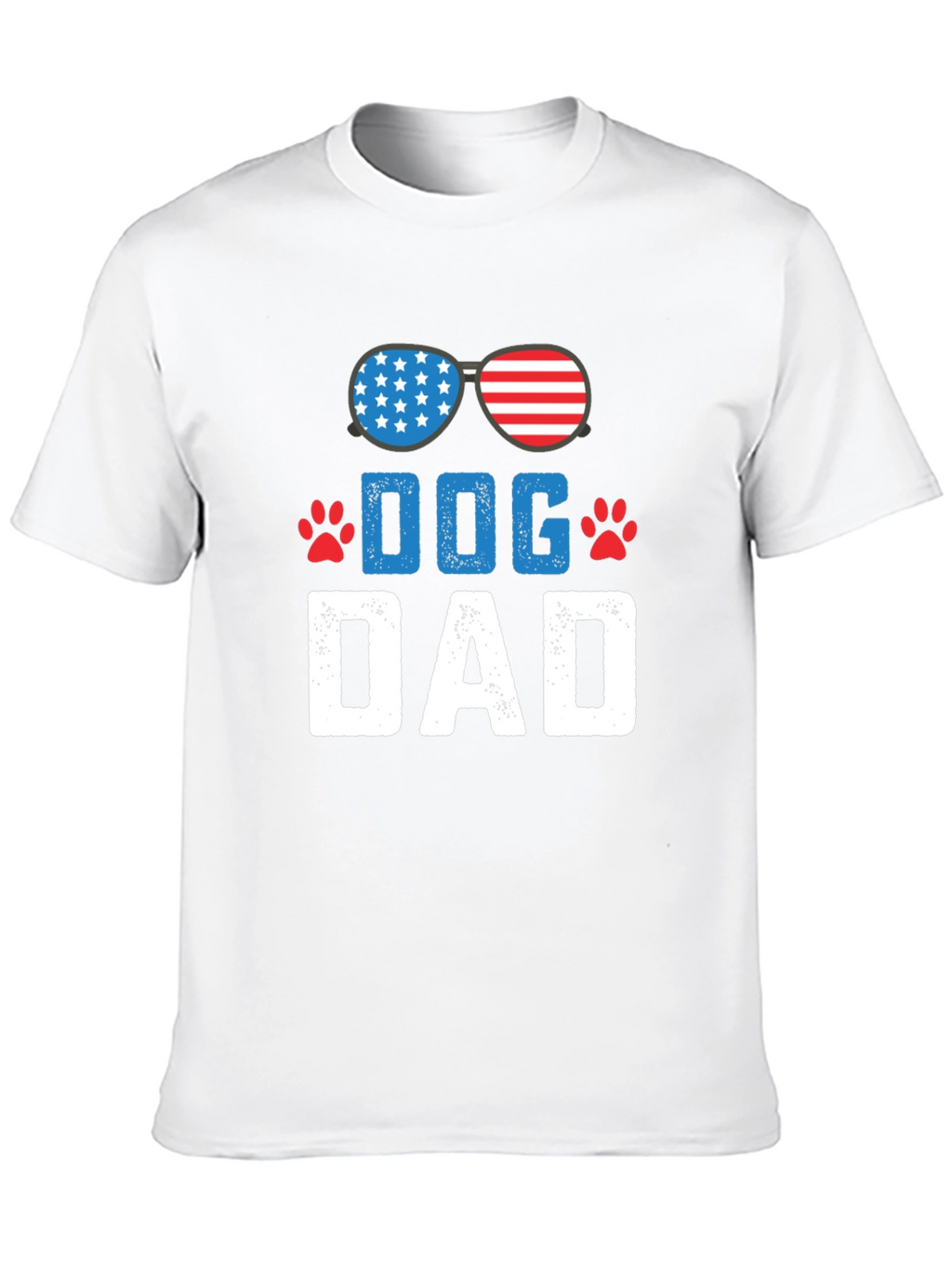 Dog Dad Patriotic T-Shirt - USA Flag Sunglasses