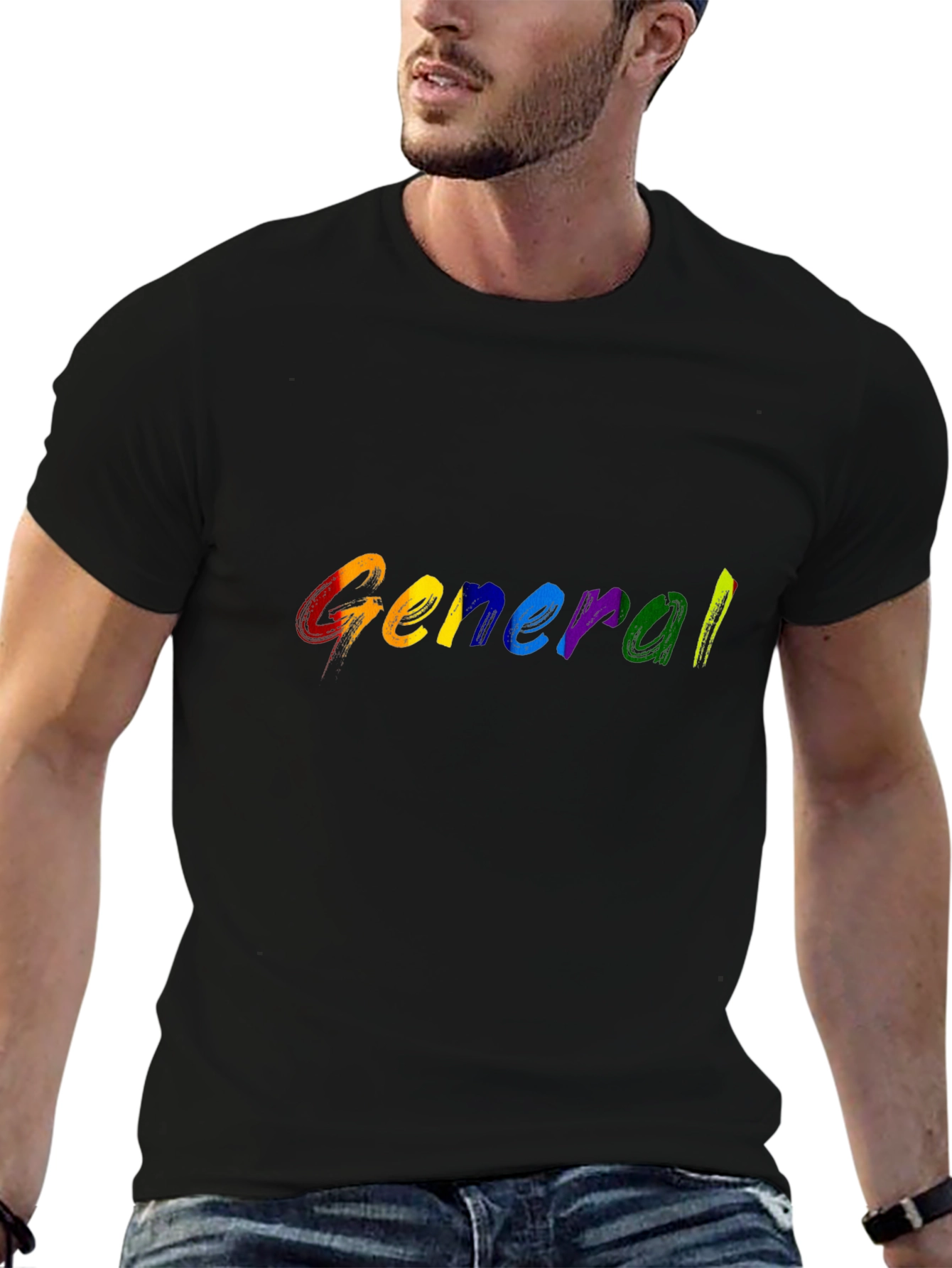 Rainbow General T-Shirt - Black Cotton Blend