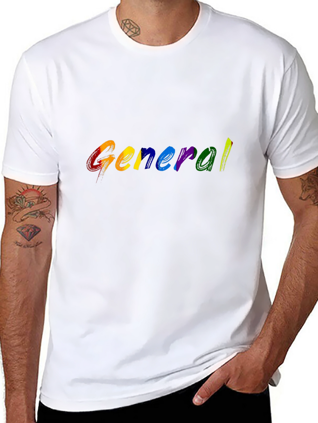 Rainbow General T-Shirt - Black Cotton Blend