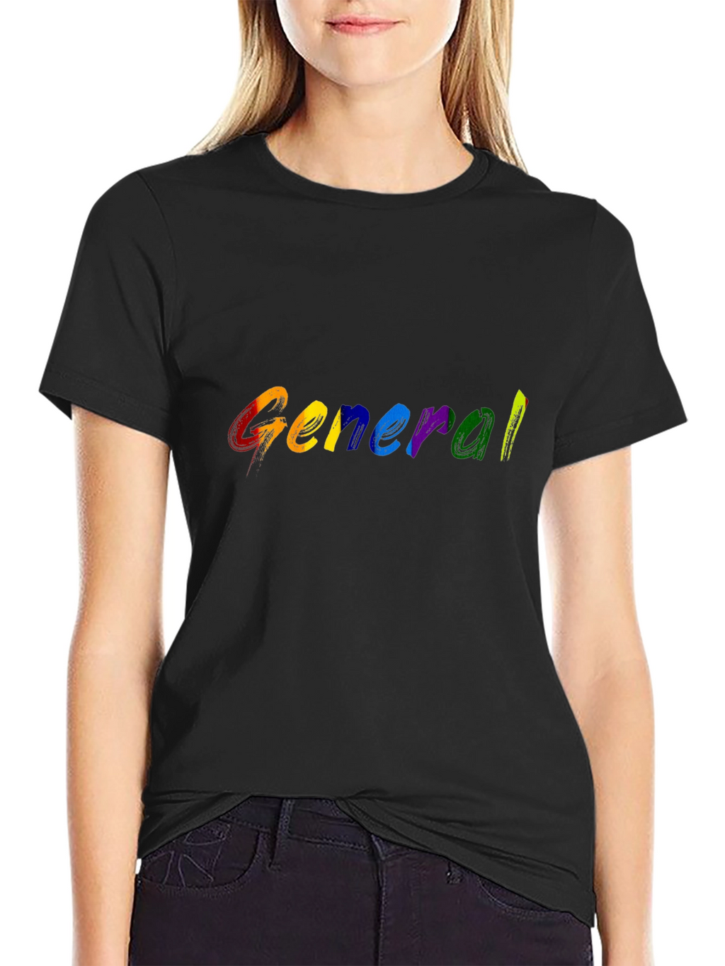 Rainbow General T-Shirt - Black Cotton Blend