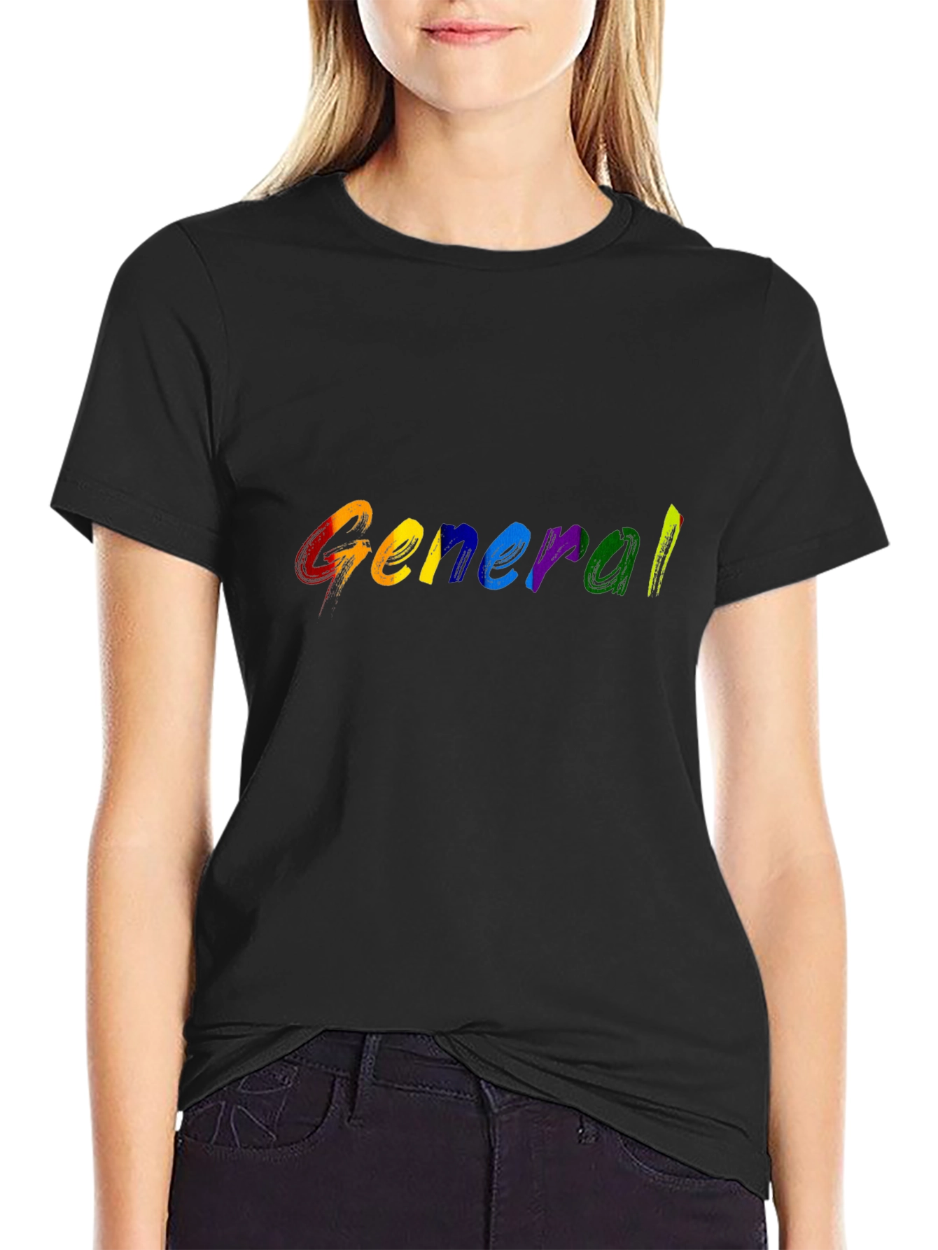 Rainbow General T-Shirt - Black Cotton Blend