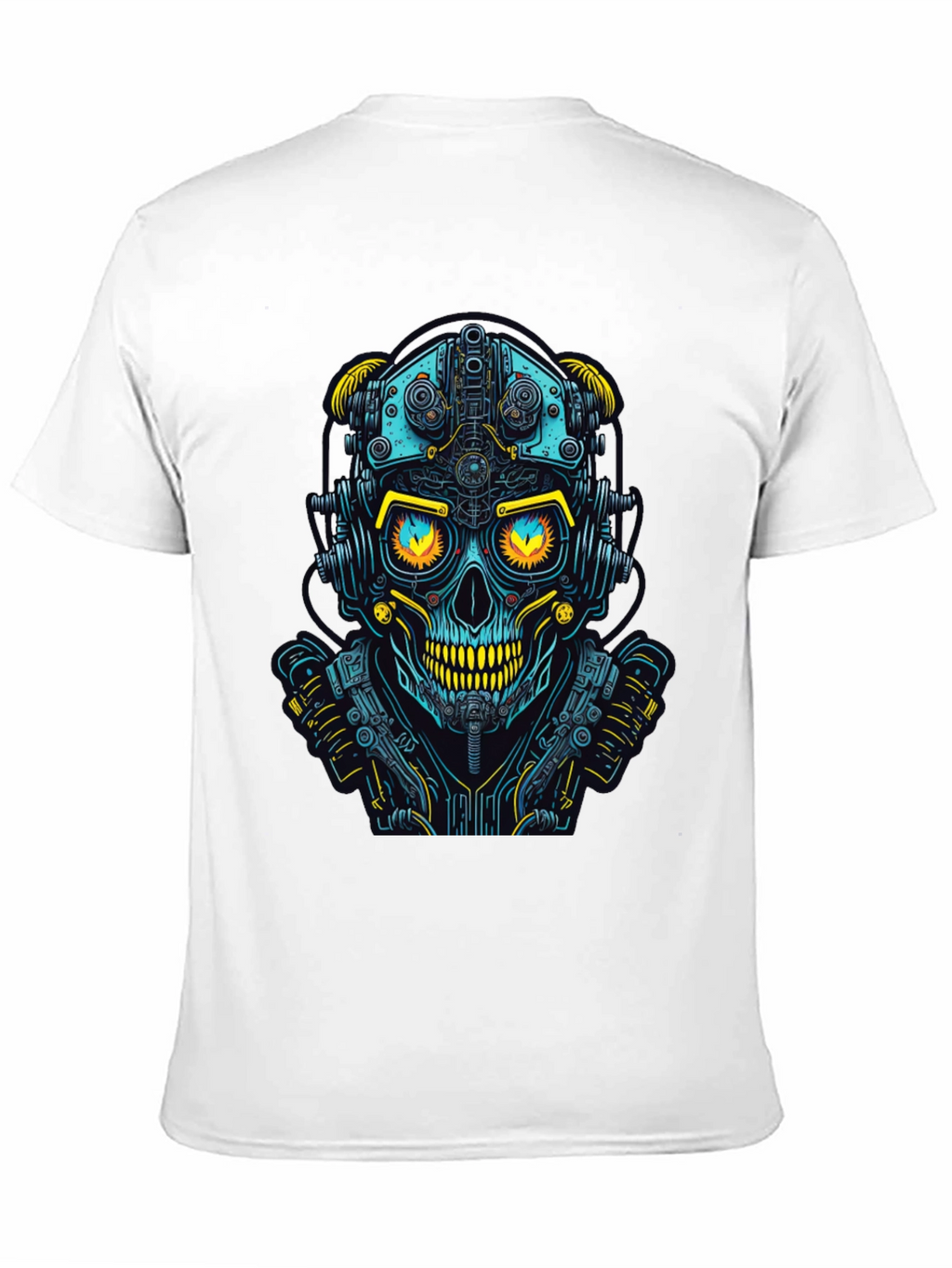 Cyberpunk Skull Graphic Tee - Futuristic Style