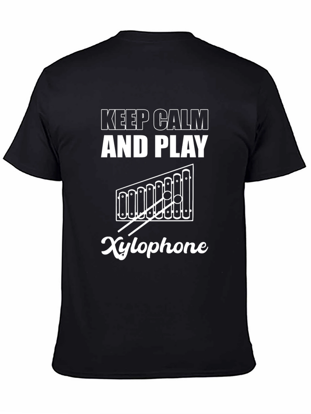 Keep Calm & Play Xylophone Black T-Shirt Music Lover