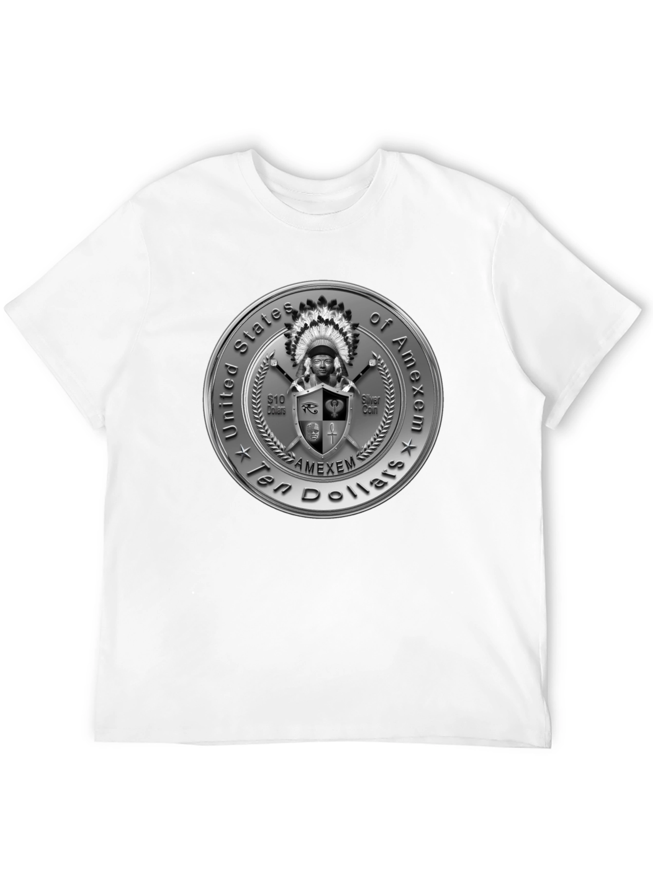 Amexem Coin Black T-Shirt - Ten Dollars