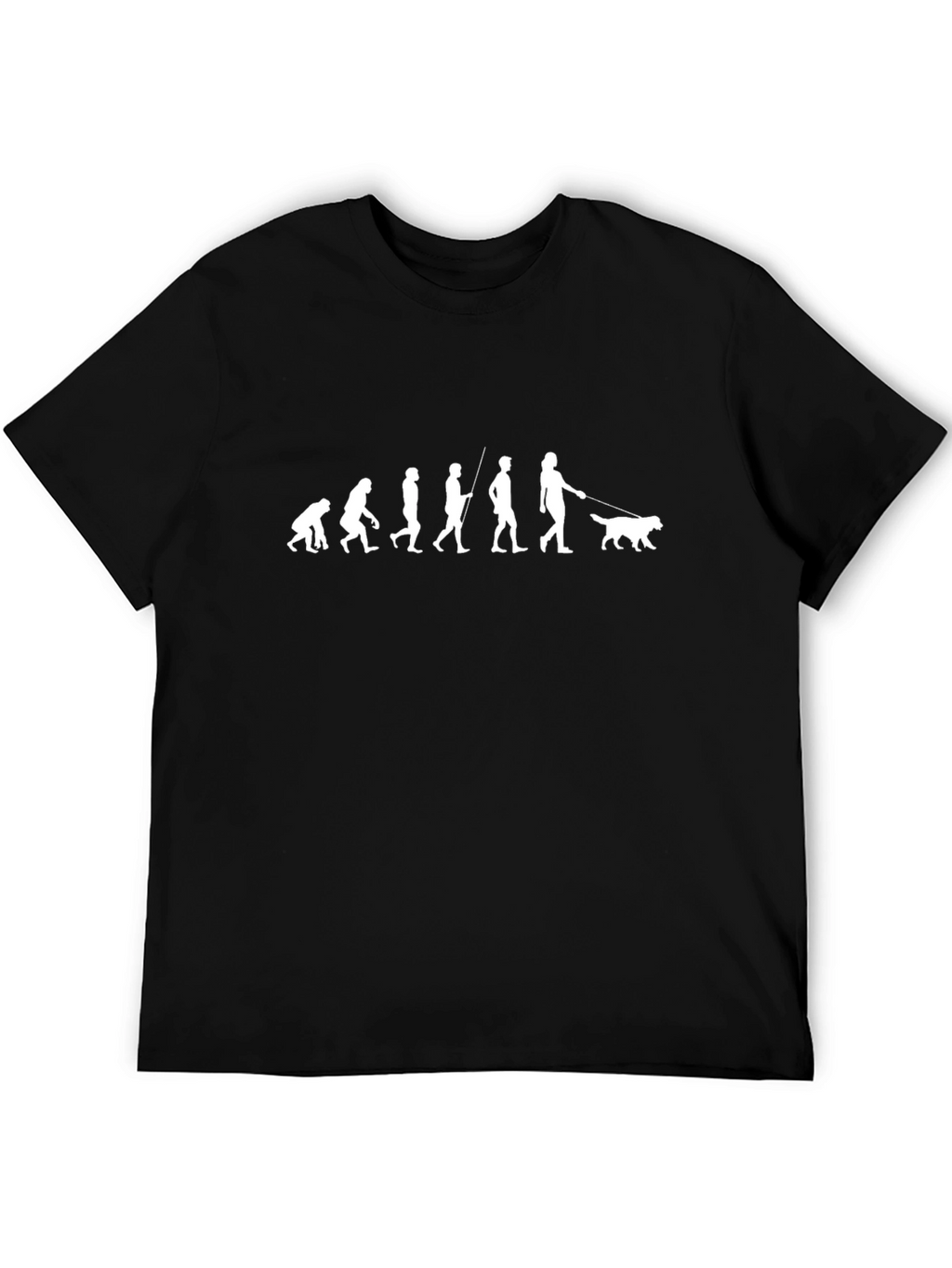 Evolution of Man with Dog Black Graphic Tee