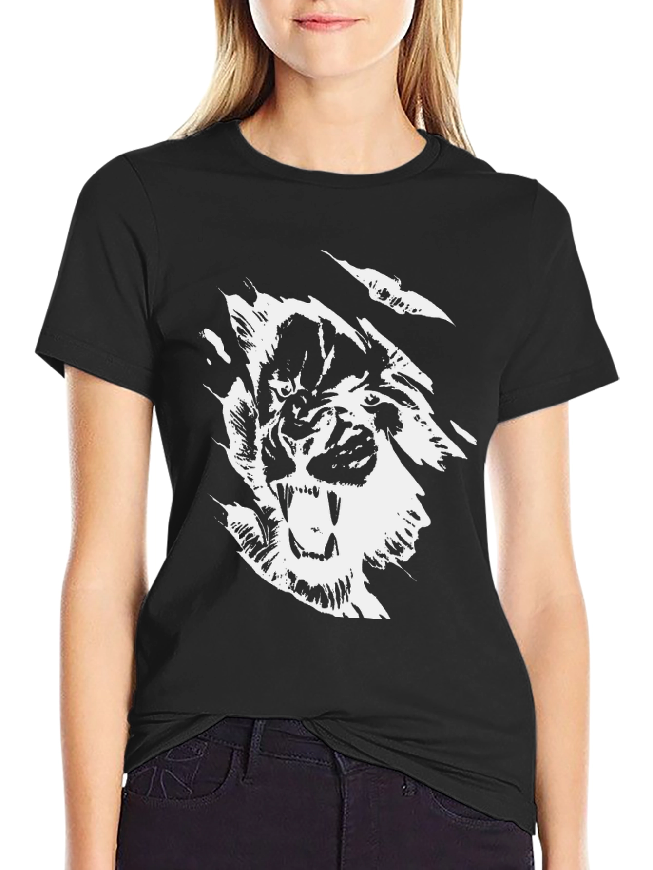 Black Graphic Tee - Roaring Tiger Design