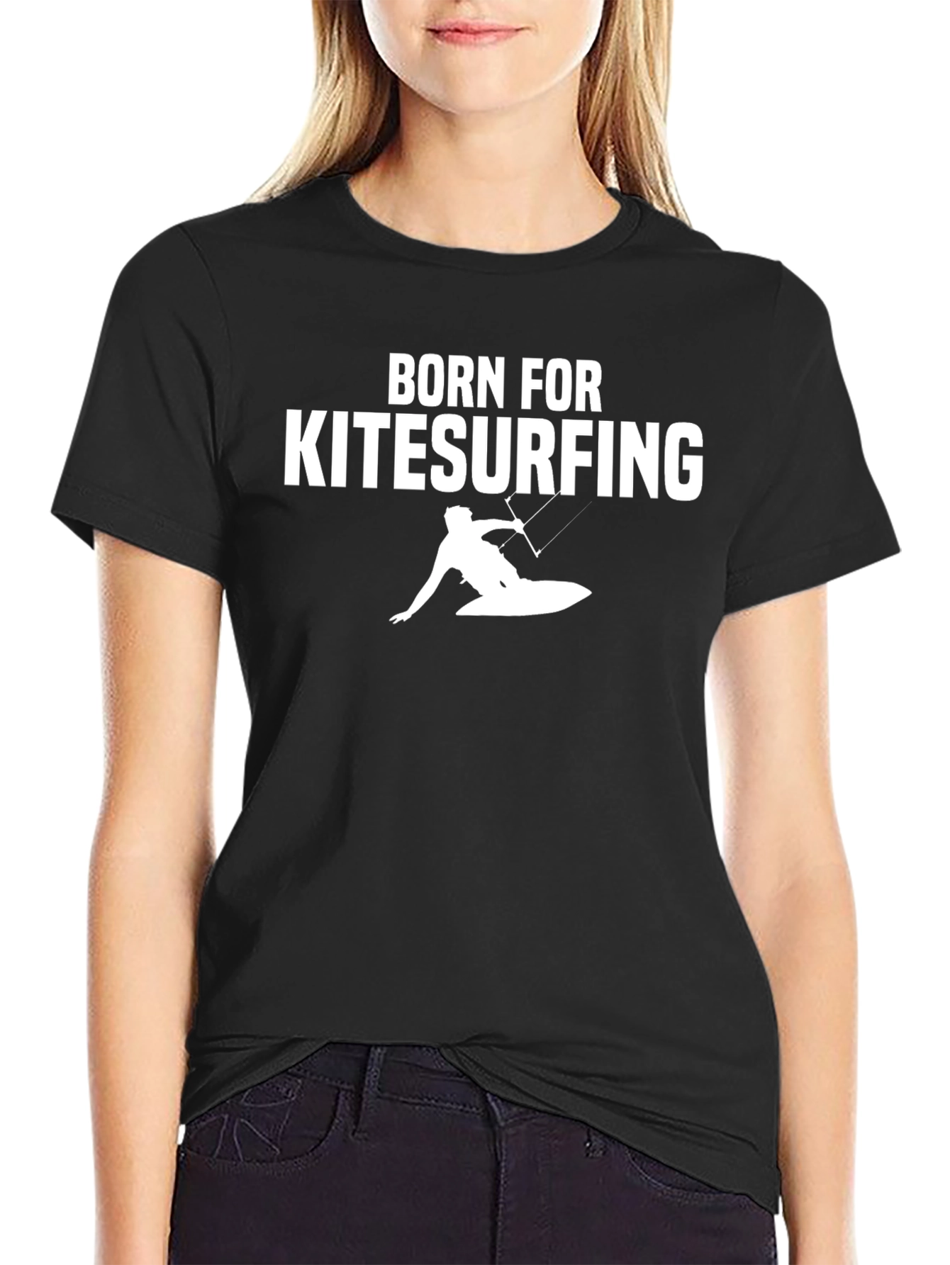 Born For Kitesurfing T-Shirt - Black Graphic Tee