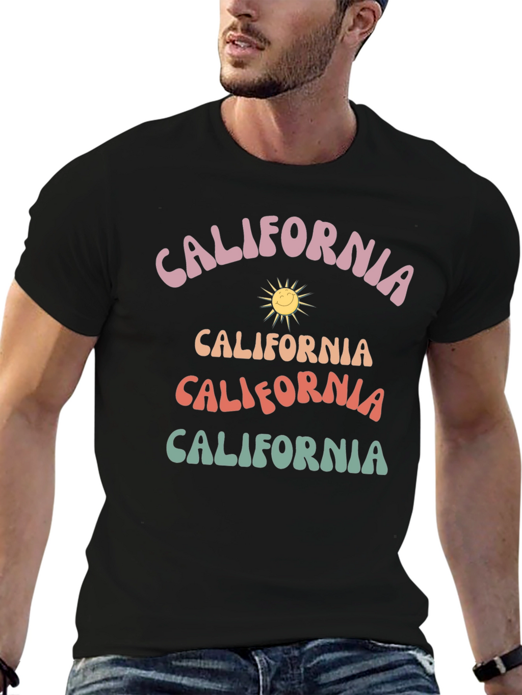 Retro California Graphic Tee - Black
