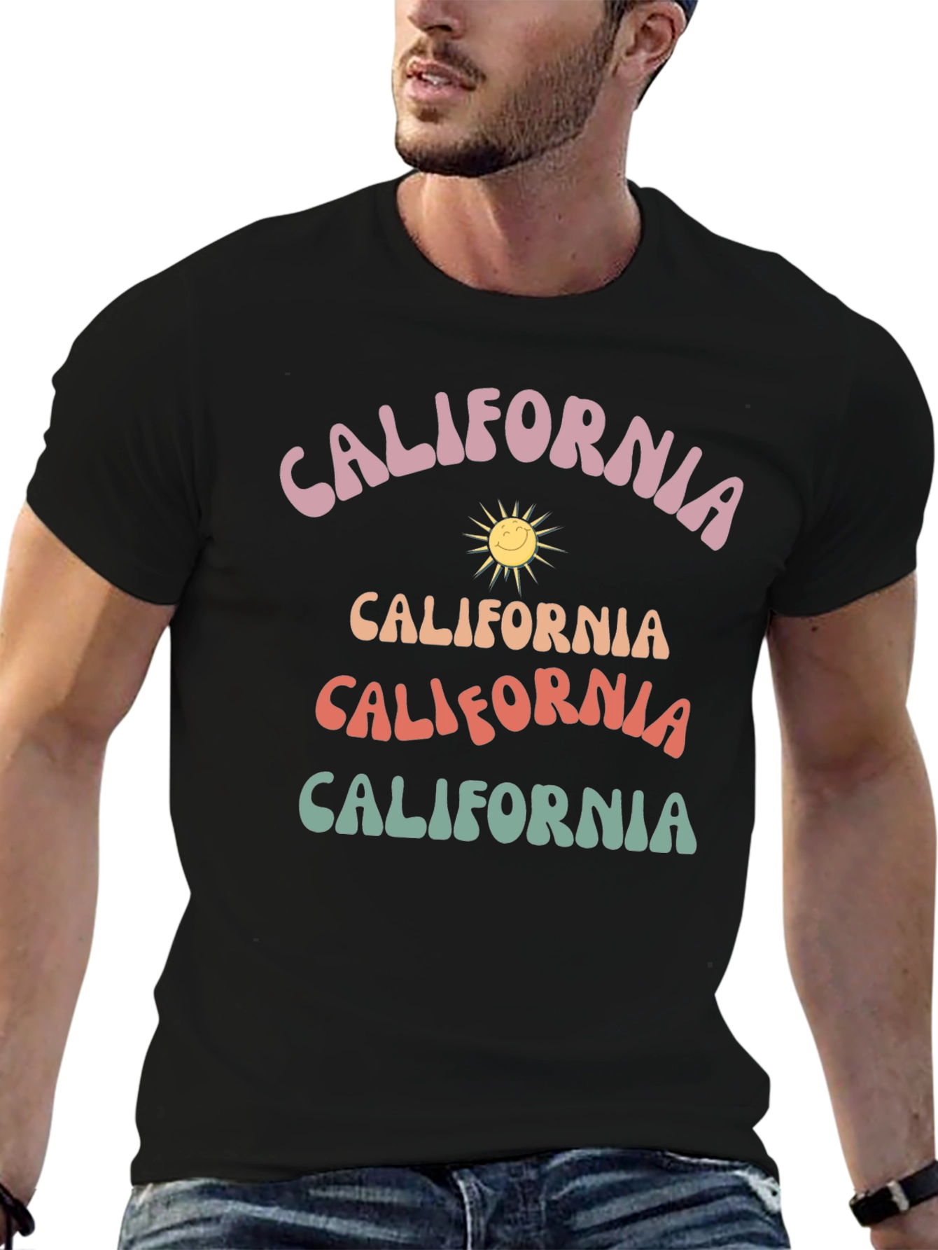 Retro California Graphic Tee - Black