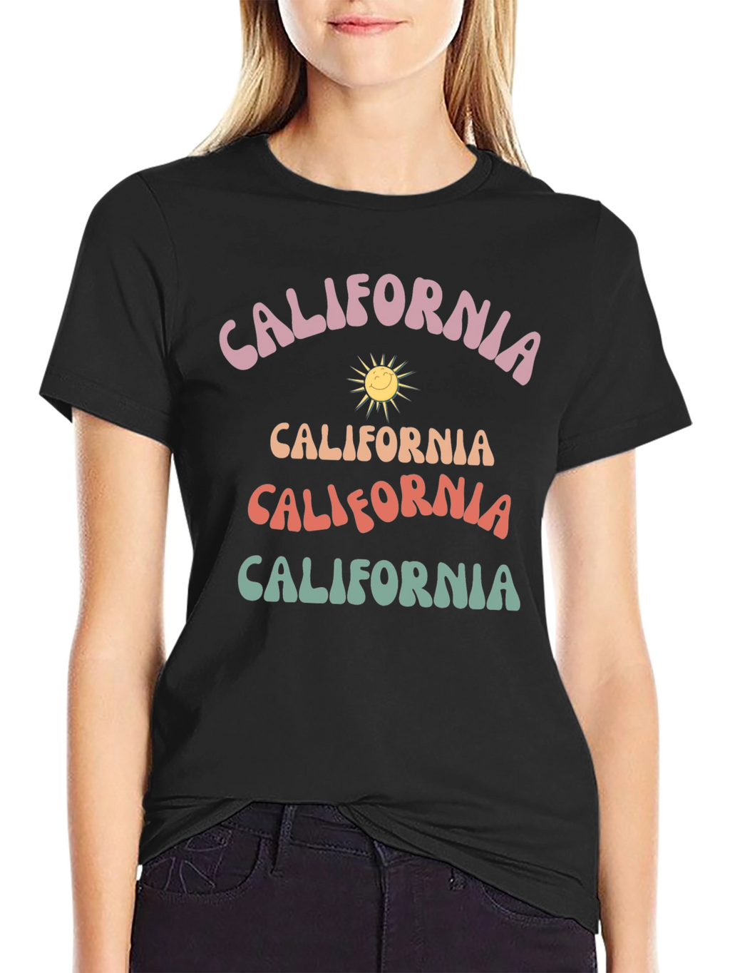 Retro California Graphic Tee - Black