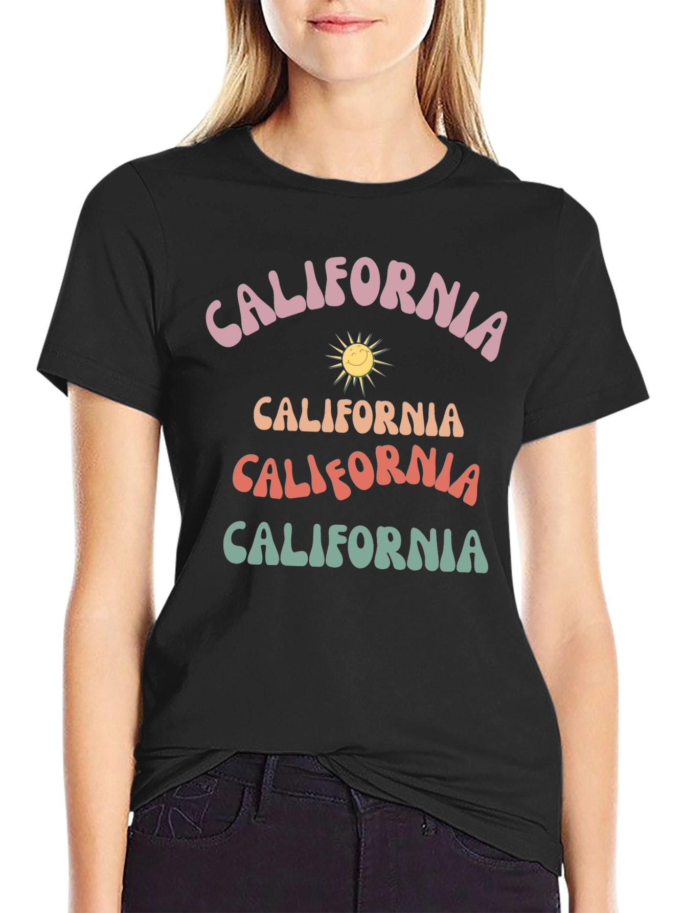Retro California Graphic Tee - Black