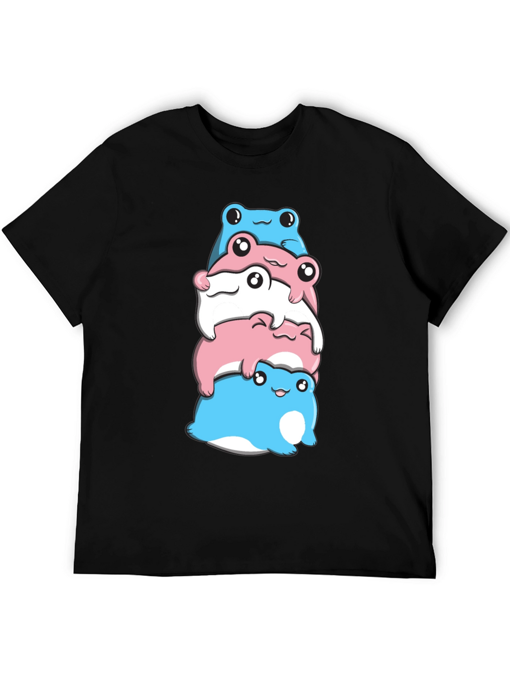Stacked Transgender Pride Frogs Graphic Tee