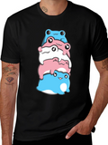 Stacked Transgender Pride Frogs Graphic Tee