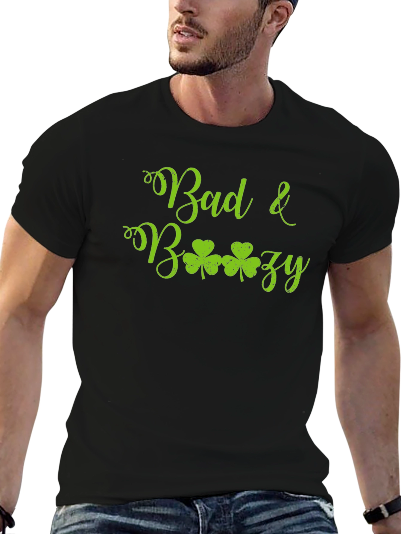 Bad & Boozy Shamrock Graphic T-Shirt