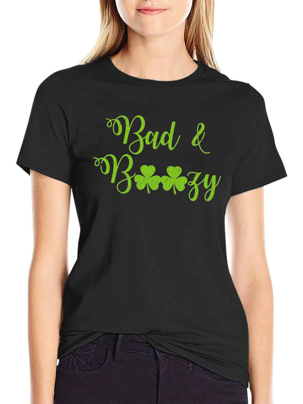 Bad & Boozy Shamrock Graphic T-Shirt
