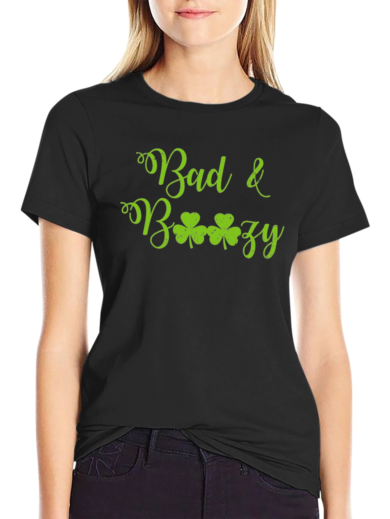 Bad & Boozy Shamrock Graphic T-Shirt