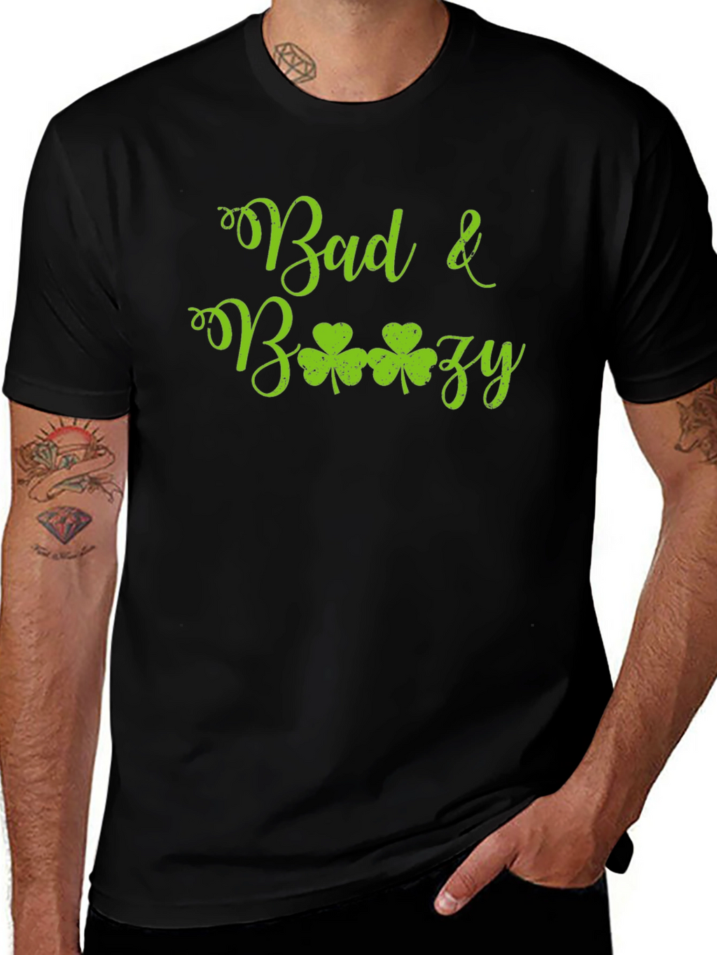Bad & Boozy Shamrock Graphic T-Shirt