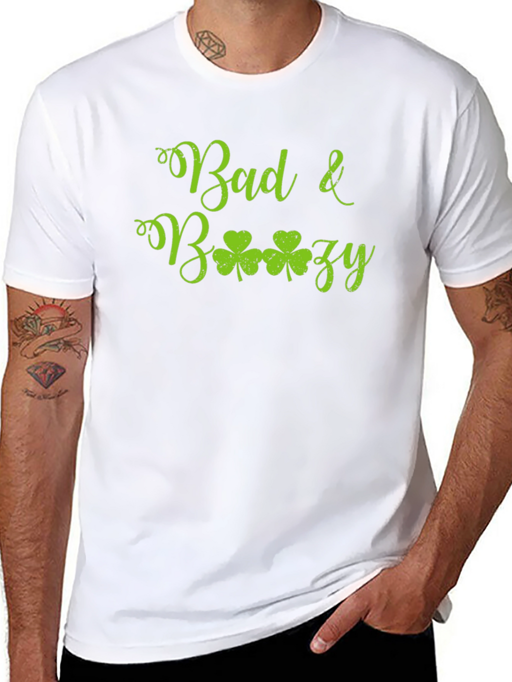 Bad & Boozy Shamrock Graphic T-Shirt
