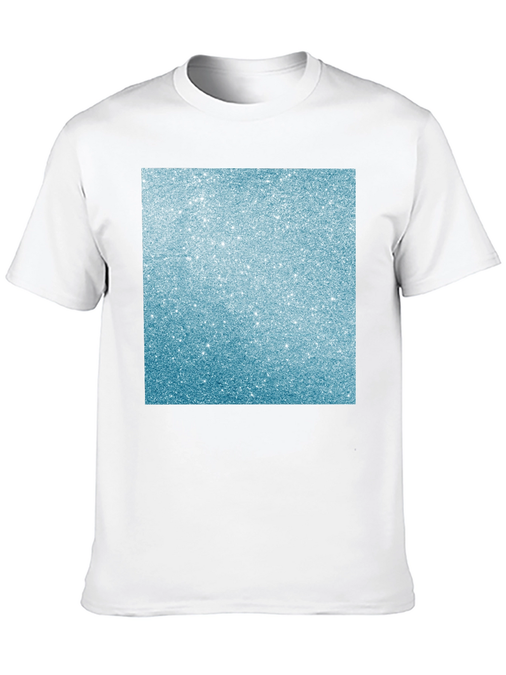 Mens Black T-Shirt with Glitter Square Design