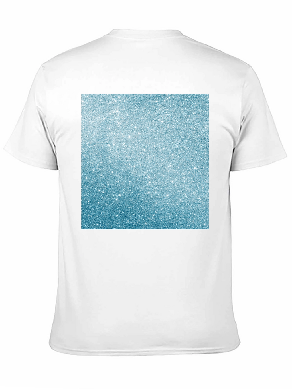Mens Black T-Shirt with Glitter Square Design