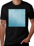 Mens Black T-Shirt with Glitter Square Design