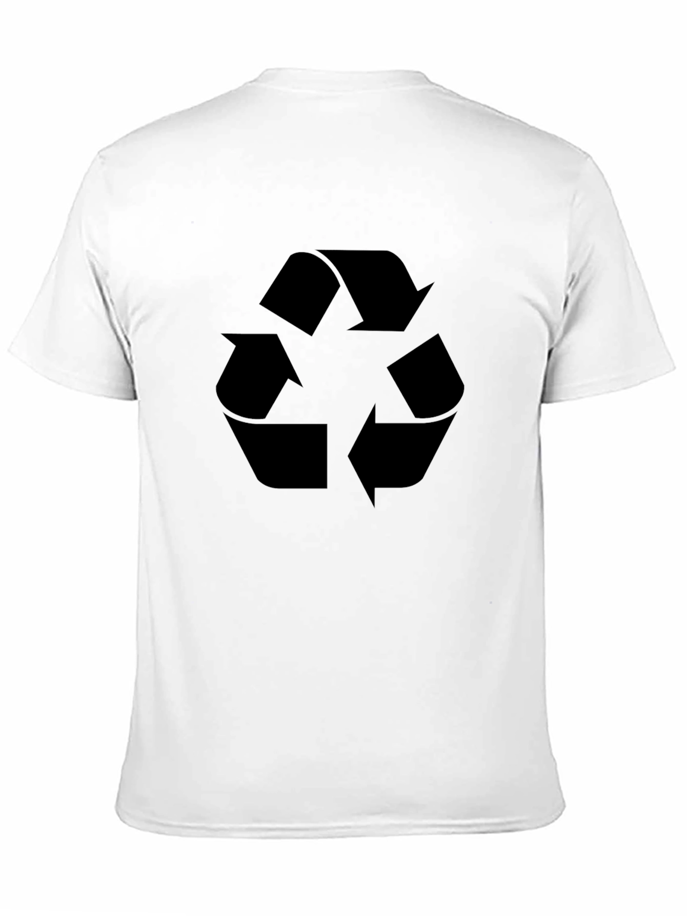 Eco-Friendly Black T-Shirt with Recycle Symbol