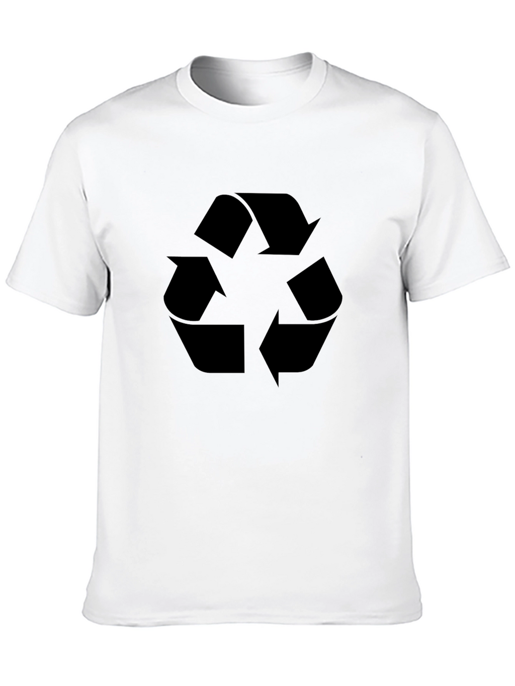 Eco-Friendly Black T-Shirt with Recycle Symbol