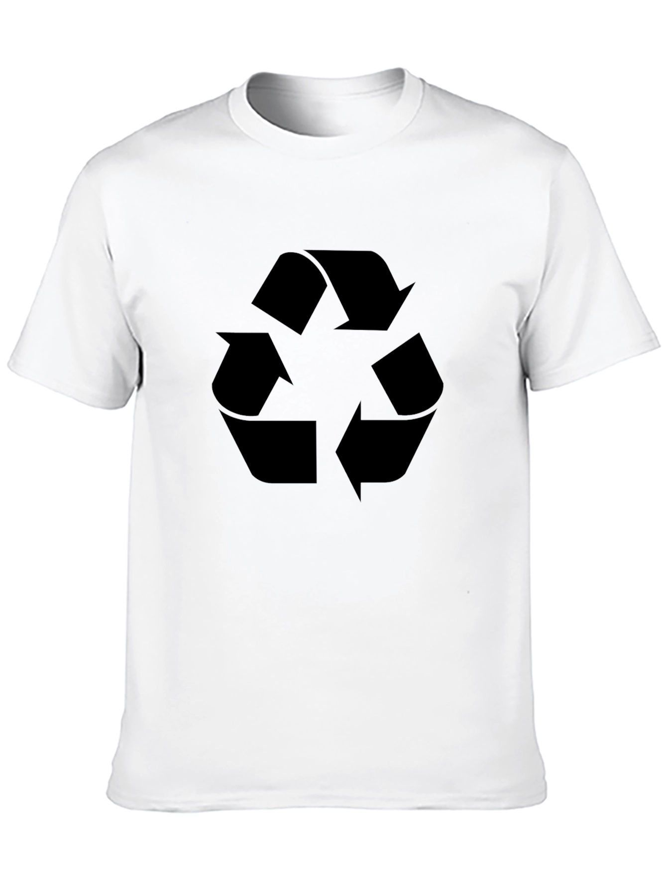 Eco-Friendly Black T-Shirt with Recycle Symbol