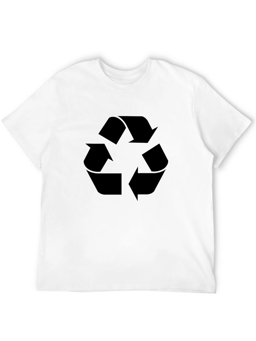 Eco-Friendly Black T-Shirt with Recycle Symbol