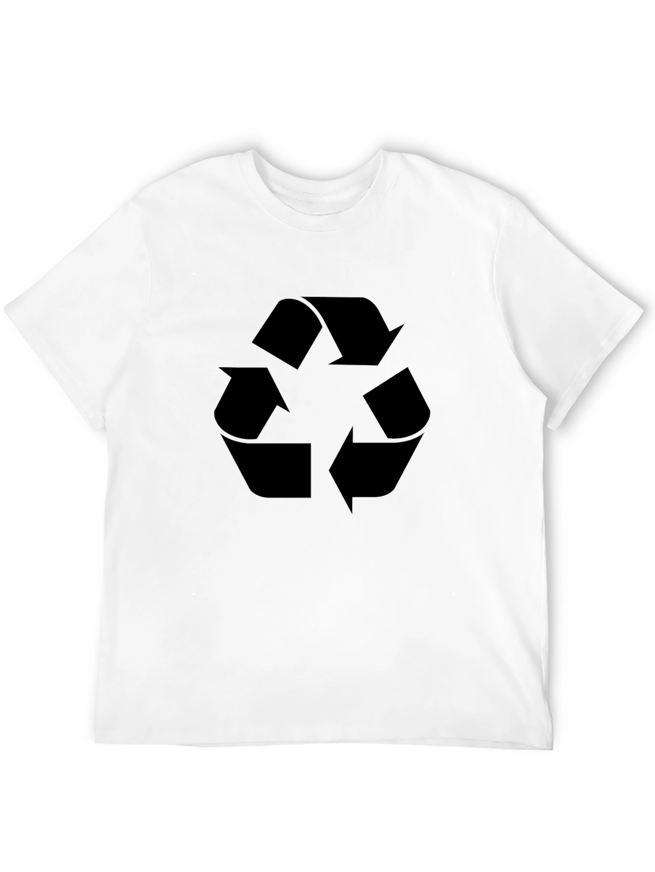 Eco-Friendly Black T-Shirt with Recycle Symbol