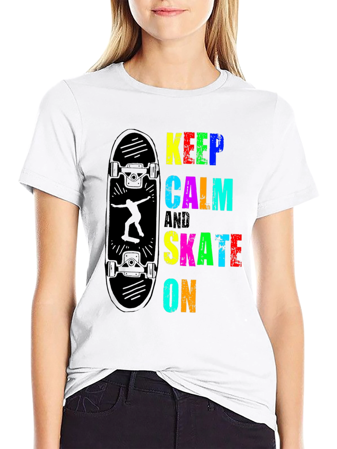 Keep Calm & Skate On Graphic T-Shirt