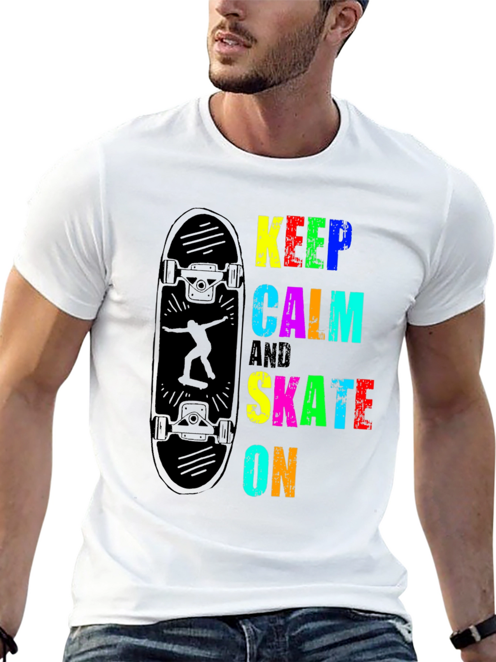 Keep Calm & Skate On Graphic T-Shirt