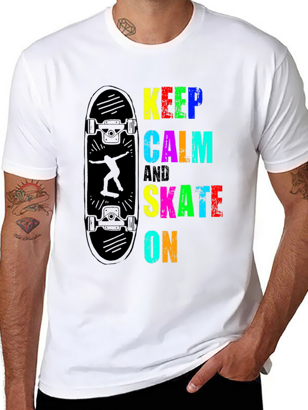 Keep Calm & Skate On Graphic T-Shirt