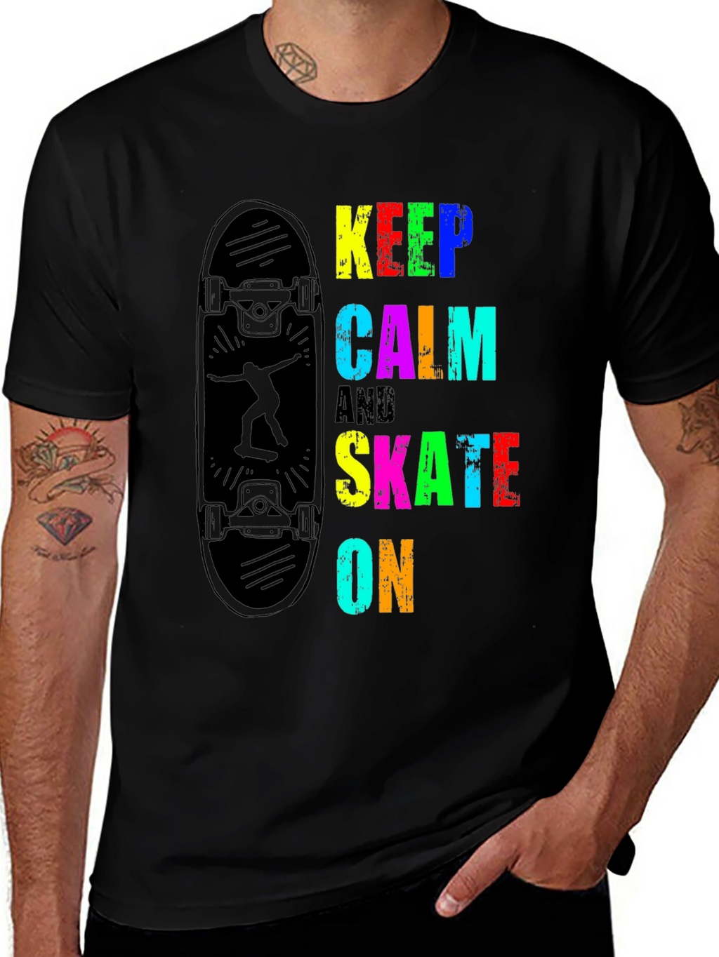Keep Calm & Skate On Graphic T-Shirt