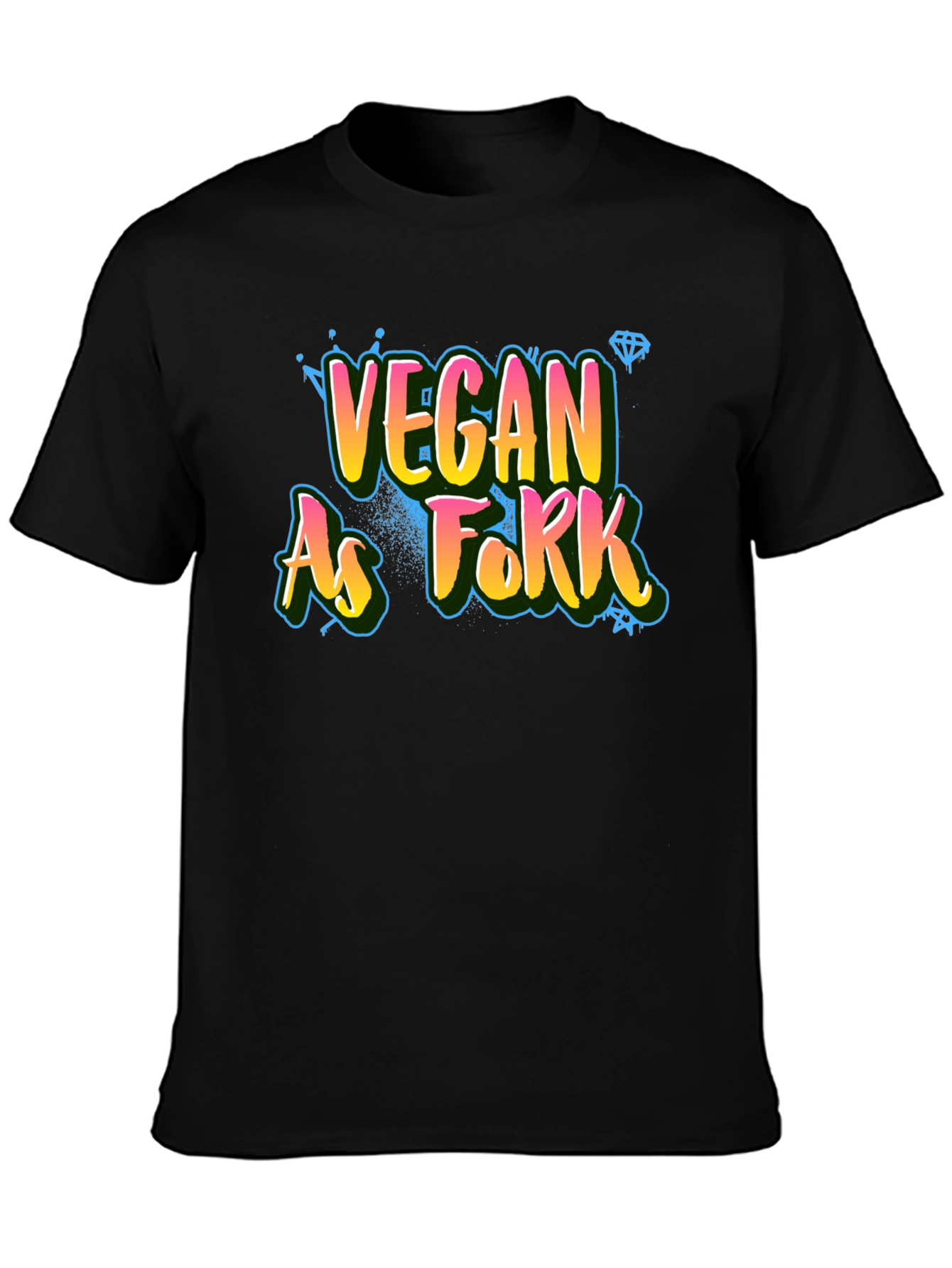 Vegan As Fork Graphic Tee - Black Cotton T-Shirt