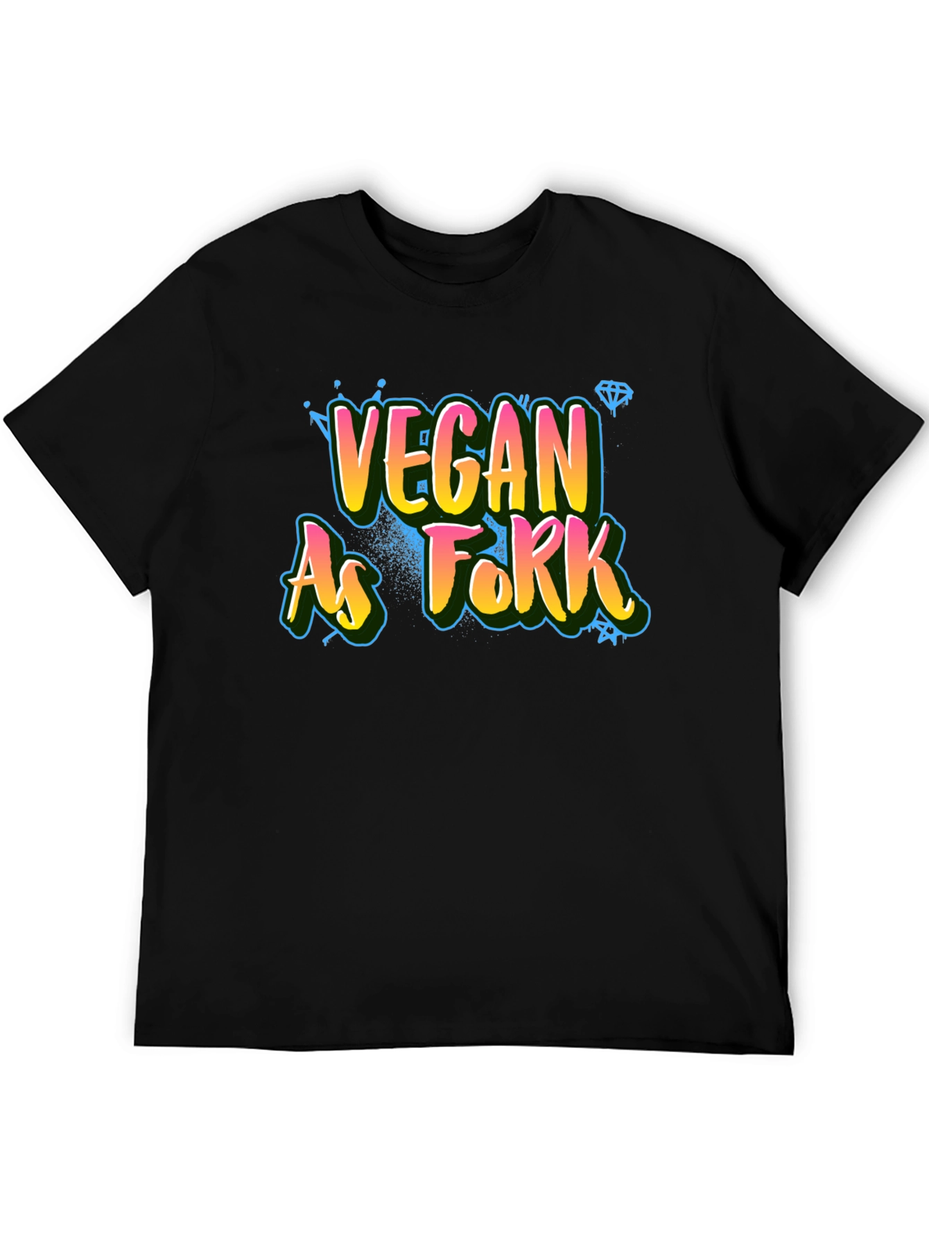Vegan As Fork Graphic Tee - Black Cotton T-Shirt
