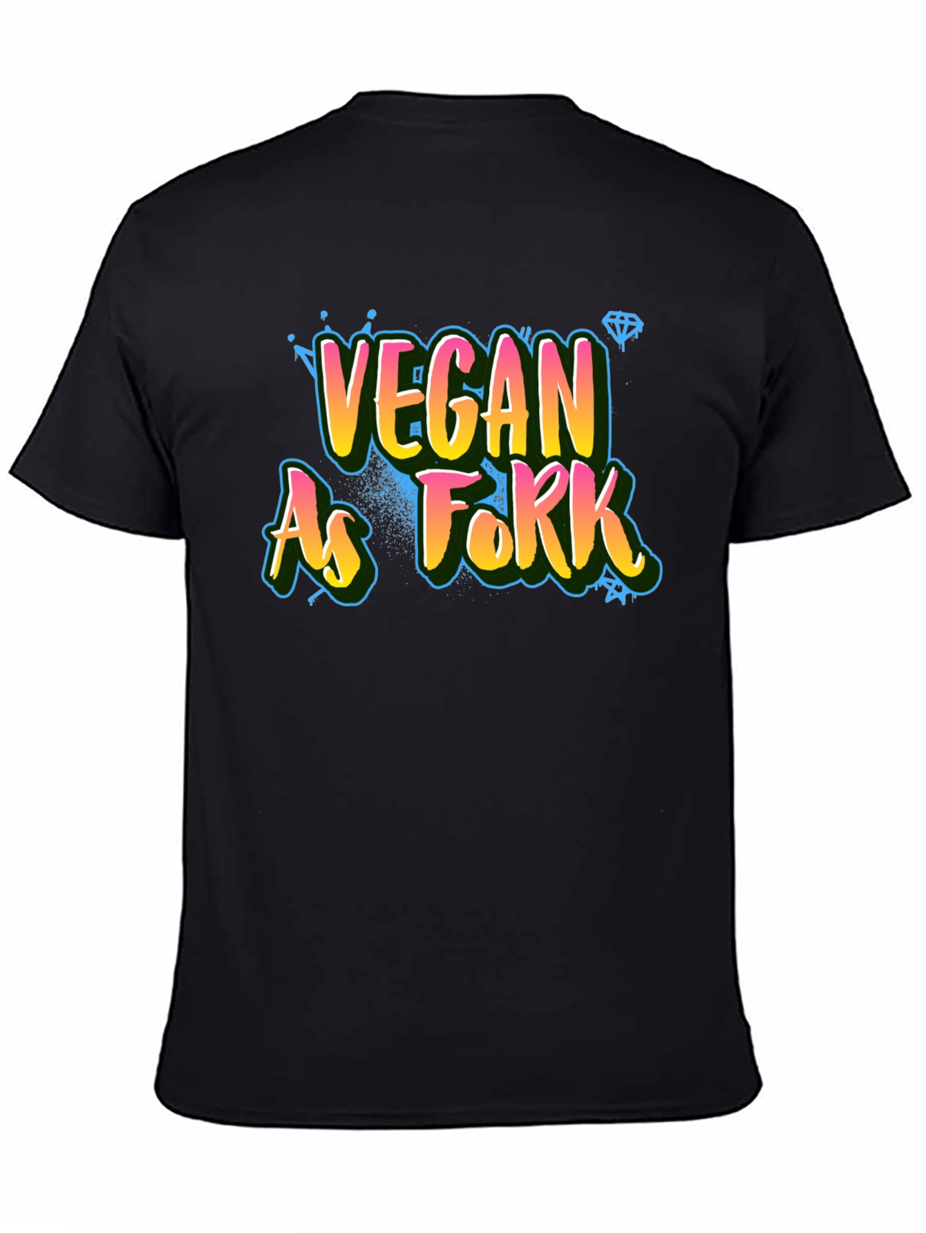 Vegan As Fork Graphic Tee - Black Cotton T-Shirt