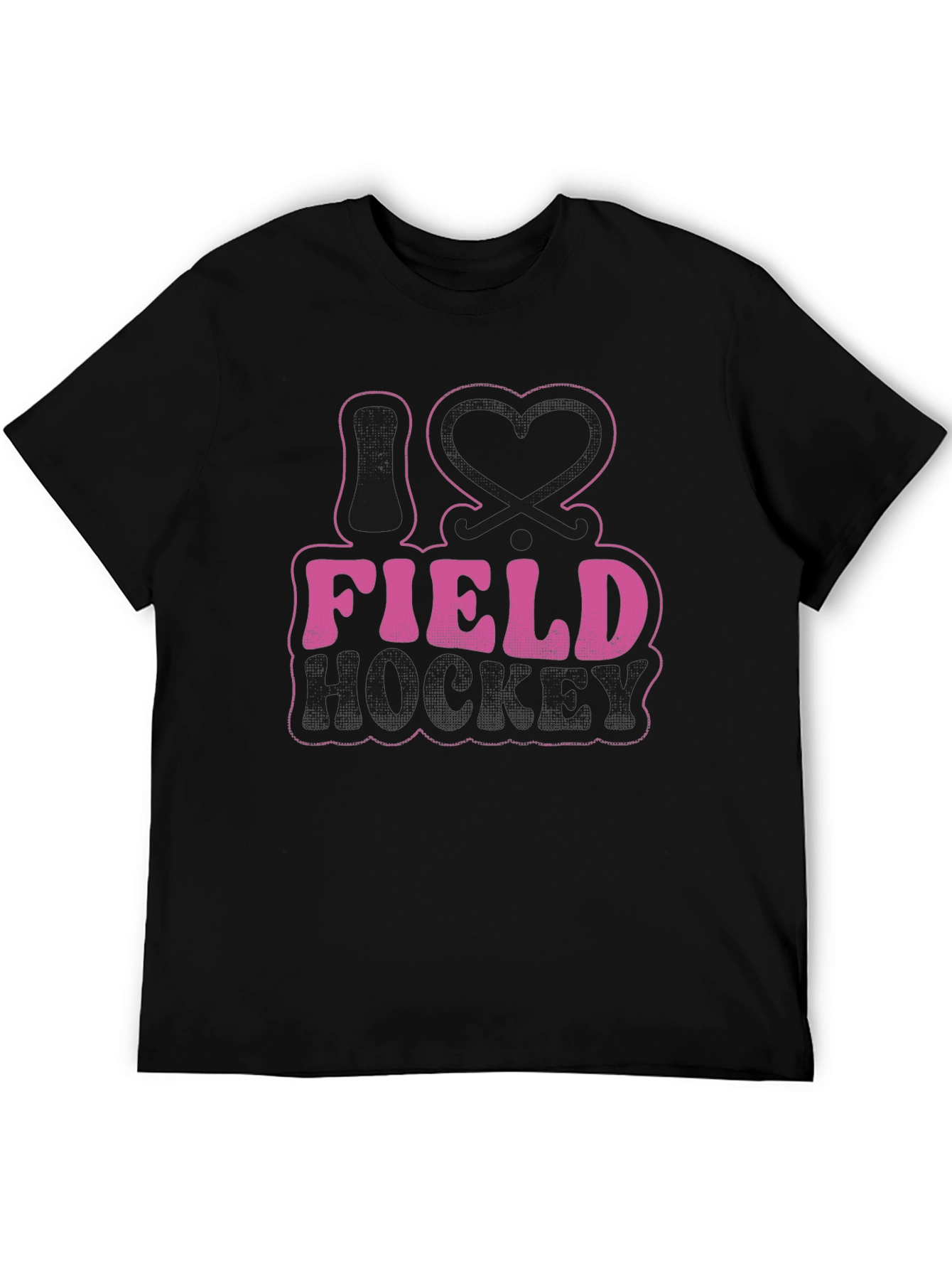 I Love Field Hockey Graphic Tee - Black