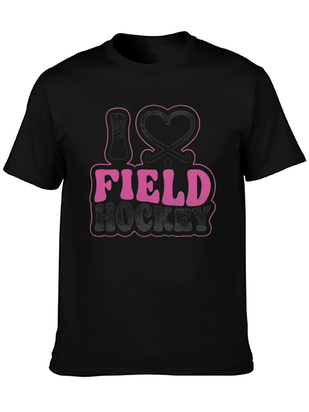 I Love Field Hockey Graphic Tee - Black
