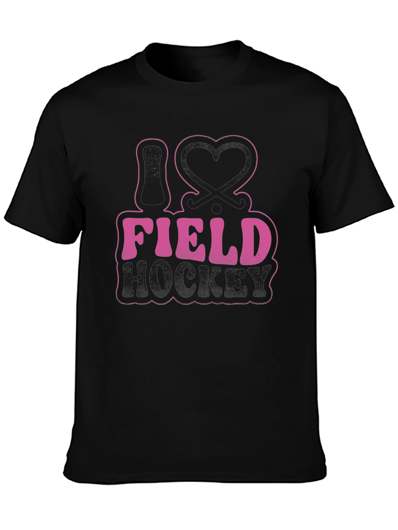 I Love Field Hockey Graphic Tee - Black