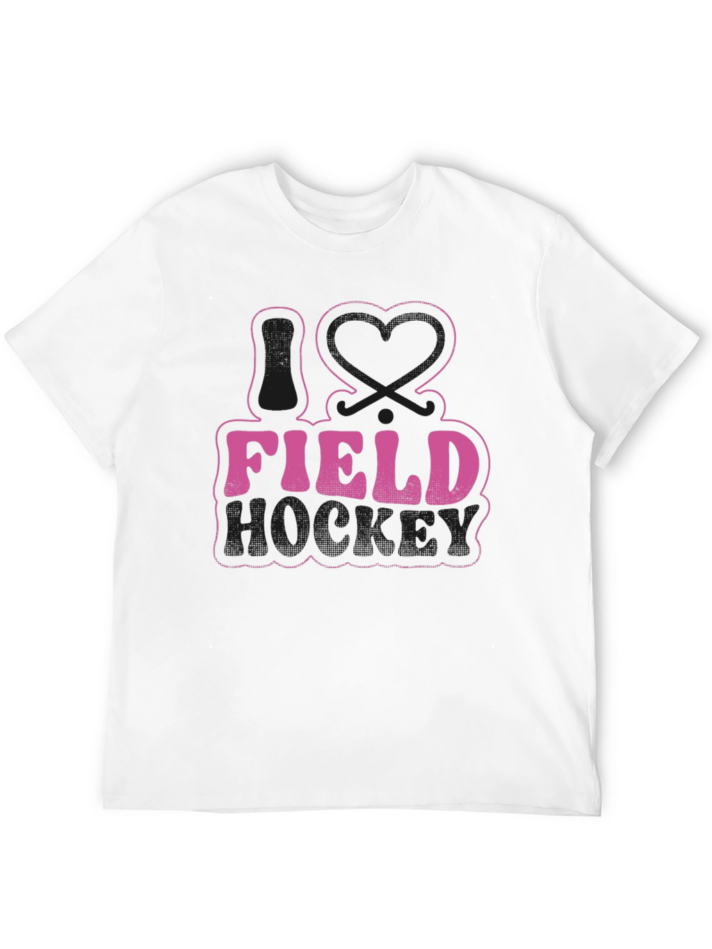 I Love Field Hockey Graphic Tee - Black