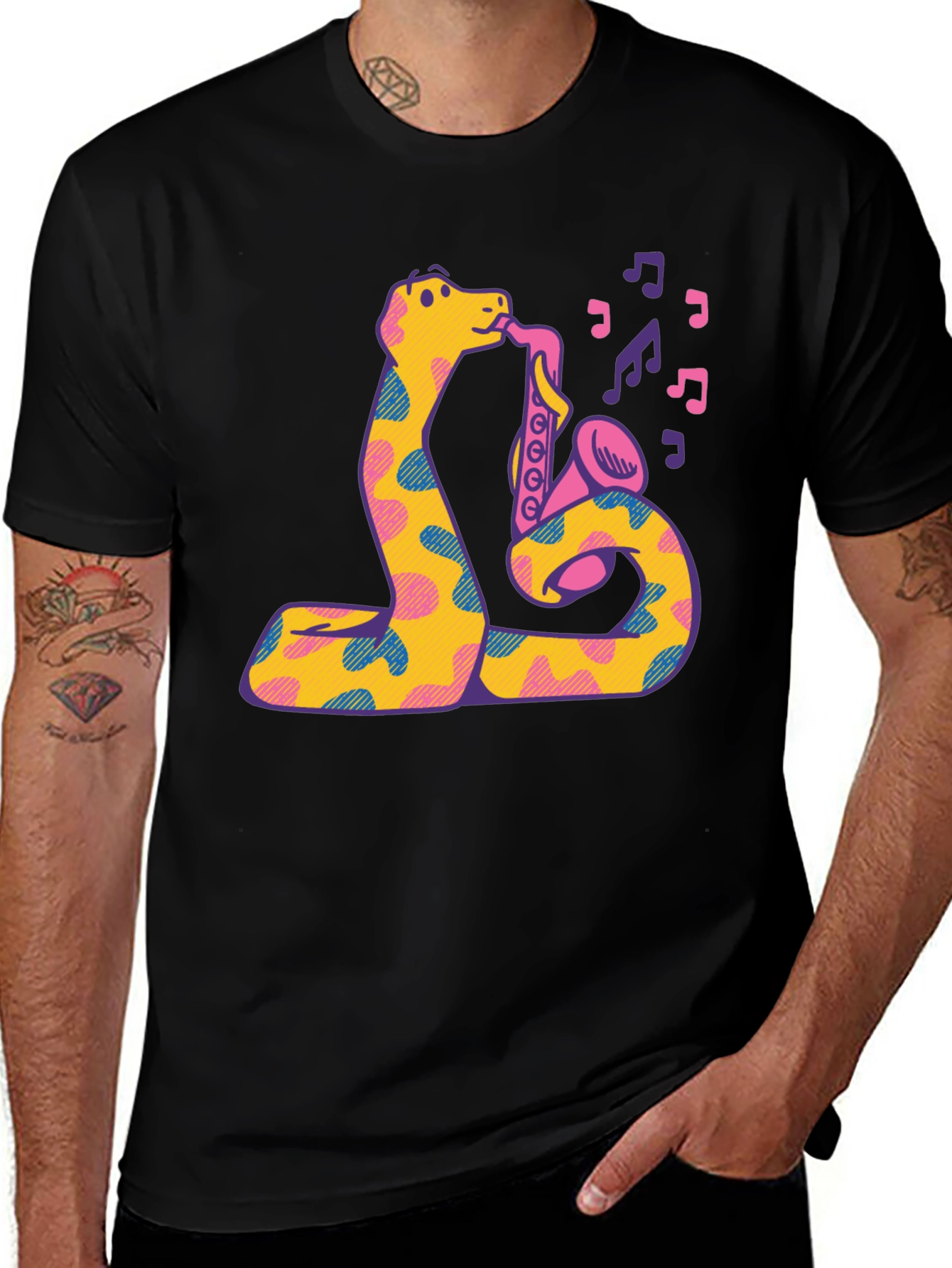 Snake Saxophone Graphic T-Shirt - Music Lover Tee