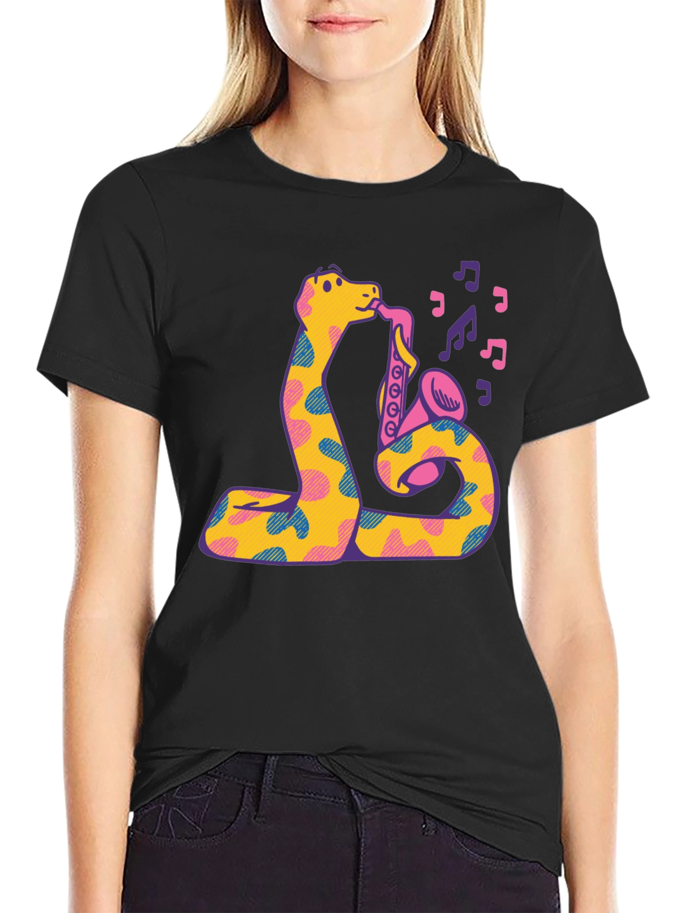 Snake Saxophone Graphic T-Shirt - Music Lover Tee