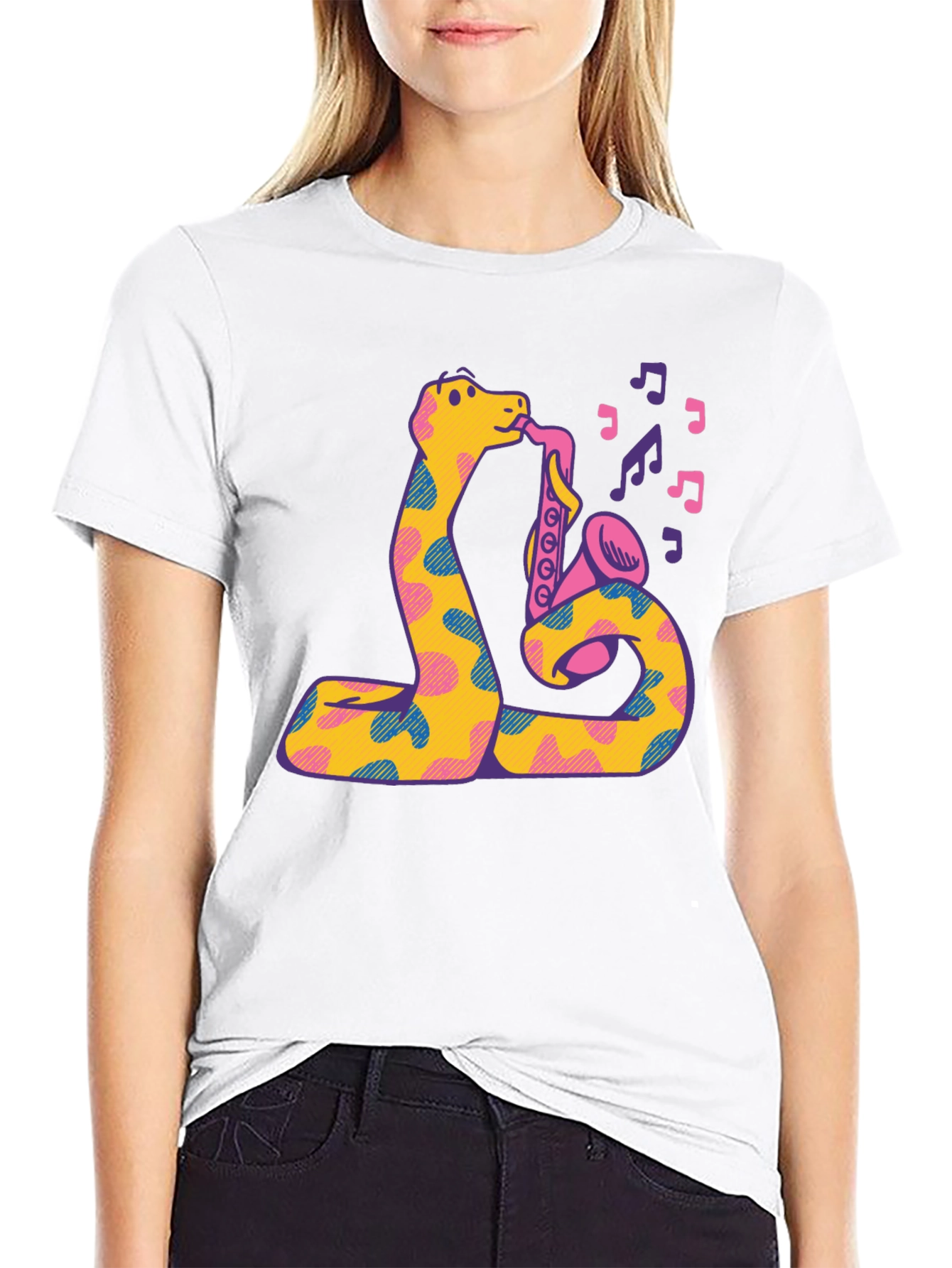Snake Saxophone Graphic T-Shirt - Music Lover Tee